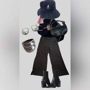 Cato Charcoal Wide-Leg Pants